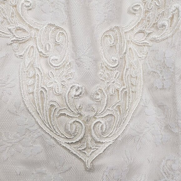 Vintage Scott McClintock White Formal Lace Gown Lined Floral pattern Size 6 - Picture 9 of 11